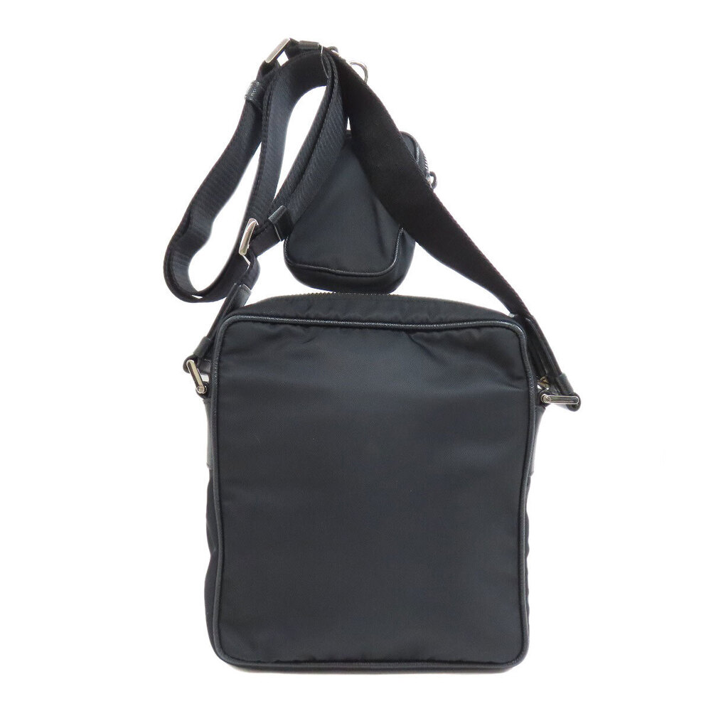 Prada iconic triangle R Saffiano shoulder bag removable Black